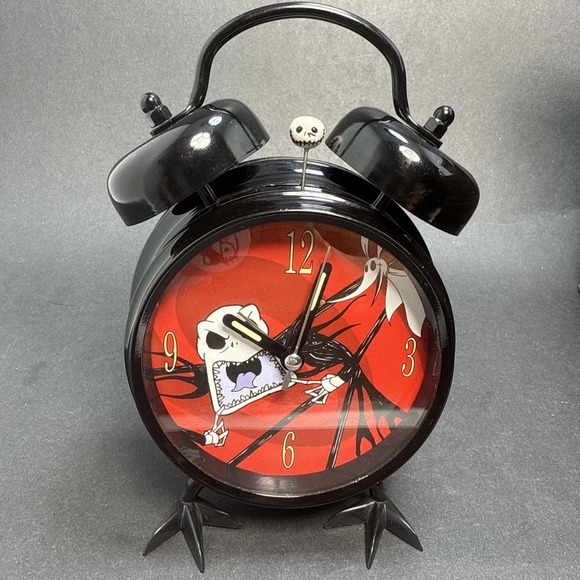 Disney Other - Disney Nightmare Before Christmas Jack Skellington Alarm Clock Metal Double Bell